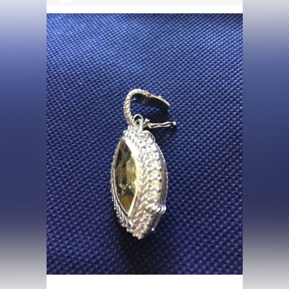 Pre-Loved Judith Ripka Olive Quartz Enhancer/Pendant - Picture 4 of 5